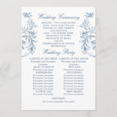 Victoriaans  Grace Dusty Blue huwelijksceremonie Programmakaart (Achterkant)