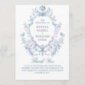 Victoriaans Grace Dusty Blue huwelijksceremonie Programmakaart (Voorkant)