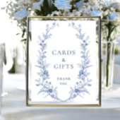 Victoriaans  Grace Dusty Blue Kaarten en geschenke Poster