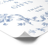 Victoriaans  Grace Dusty Blue Kaarten en geschenke Poster (Hoek)