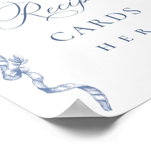 Victoriaans  Grace Dusty Blue Recept Kaarten Poster (Hoek)