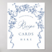 Victoriaans  Grace Dusty Blue Recept Kaarten Poster (Voorkant)