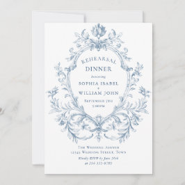 Victoriaans  Grace Dusty Blue Repetitie Diner Kaart