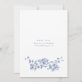 Victoriaans  Grace Dusty Blue Repetitie Diner Kaart (Achterkant)