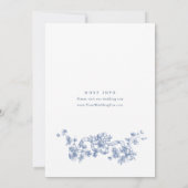 Victoriaans  Grace Dusty Blue Repetitie Diner Kaart (Achterkant)