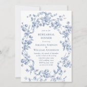 Victoriaans  Grace Dusty Blue Repetitie Diner Kaart (Voorkant)