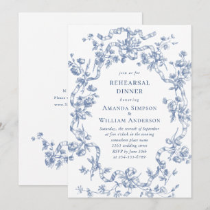 Victoriaans  Grace Dusty Blue Repetitie Diner Kaart