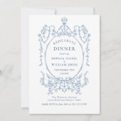 Victoriaans Grace Dusty Blue Repetitie Diner Kaart (Voorkant)