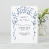 Victoriaans Grace Dusty Blue Vrijgezellenfeest Kaart (Staand voorkant)