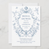 Victoriaans  Grace Dusty Blue Vrijgezellenfeest Kaart (Voorkant)