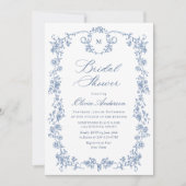 Victoriaans  Grace Dusty Blue Vrijgezellenfeest Kaart (Voorkant)