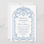 Victoriaans  Grace Dusty Blue Vrijgezellenfeest Kaart (Voorkant)