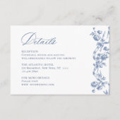 Victoriaans  Grace Dusty Blue Wedding Details Informatiekaartje (Voorkant)