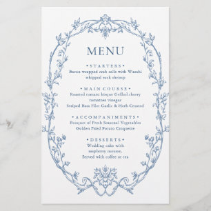 Victoriaans Grace Dusty Blue Wedding Menu