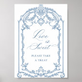 Victoriaans  Grace Floral Blue Love is Sweet Poster (Voorkant)