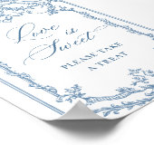 Victoriaans  Grace Floral Blue Love is Sweet Poster (Hoek)