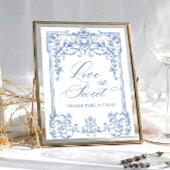 Victoriaans  Grace Floral Blue Love is Sweet Poster