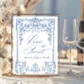 Victoriaans  Grace Floral Blue Love is Sweet Poster