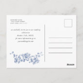 Victoriaans Grace Floral Blue Save the Date Briefkaart (Achterkant)