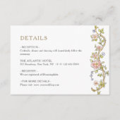 Victoriaans  Grace Floral bruiloft Details Informatiekaartje (Voorkant)