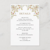 Victoriaans  Grace Floral bruiloft Details Informatiekaartje (Voorkant)