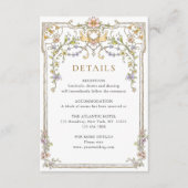Victoriaans  Grace Floral bruiloft Details Informatiekaartje (Voorkant)