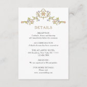 Victoriaans Grace Floral bruiloft Details Informatiekaartje (Voorkant)