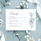 Victoriaans  Grace Floral bruiloft Details Informatiekaartje