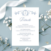 Victoriaans Grace Floral bruiloft Details Informatiekaartje