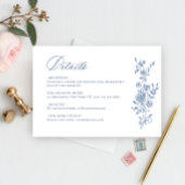 Victoriaans  Grace Floral bruiloft Details Informatiekaartje