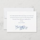 Victoriaans  Grace Floral Dusty Blue Wedding Bedankkaart (Achterkant)