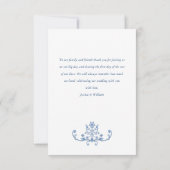 Victoriaans  Grace Floral Dusty Blue Wedding Bedankkaart (Achterkant)