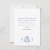 Victoriaans  Grace Floral Dusty Blue Wedding Bedankkaart (Achterkant)