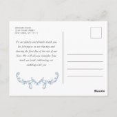 Victoriaans  Grace Floral Dusty Blue Wedding Briefkaart (Achterkant)