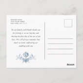 Victoriaans Grace Floral Dusty Blue Wedding Briefkaart (Achterkant)