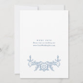 Victoriaans  Grace Floral Dusty Blue Wedding Kaart (Achterkant)