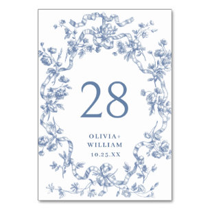 Victoriaans  Grace Floral Dusty Blue Wedding Kaart