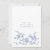Victoriaans  Grace Floral Dusty Blue Wedding Kaart (Achterkant)