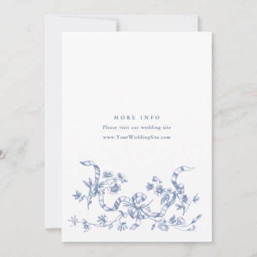 Victoriaans  Grace Floral Dusty Blue Wedding Kaart (Achterkant)