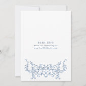 Victoriaans Grace Floral Dusty Blue Wedding Kaart (Achterkant)