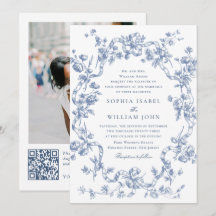 Victoriaans  Grace Floral Dusty Blue Wedding