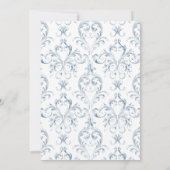Victoriaans Grace Floral Dusty Blue Wedding Kaart (Achterkant)