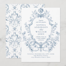 Victoriaans  Grace Floral Dusty Blue Wedding