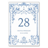 Victoriaans  Grace Floral Dusty Blue Wedding Kaart (Achterkant)