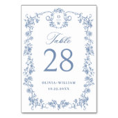 Victoriaans  Grace Floral Dusty Blue Wedding Kaart (Achterkant)