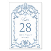 Victoriaans  Grace Floral Dusty Blue Wedding Kaart (Achterkant)