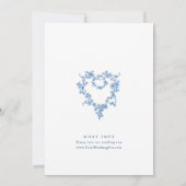 Victoriaans  Grace Floral Dusty Blue Wedding Kaart (Achterkant)