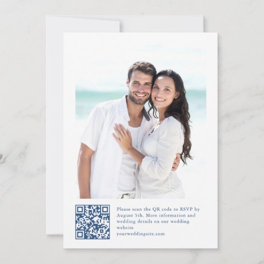 Victoriaans  Grace Floral Dusty Blue Wedding Kaart (Achterkant)