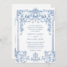 Victoriaans  Grace Floral Dusty Blue Wedding