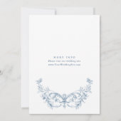 Victoriaans  Grace Floral Dusty Blue Wedding Kaart (Achterkant)